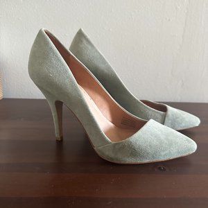 Madewell | Suede Mint Minerva Heels size 9